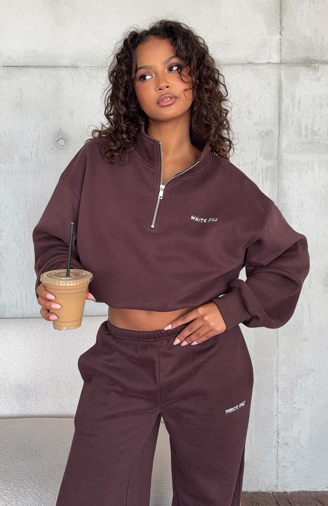 Trending Test Drive Boxy Quarter Zip Sweater Chocolate