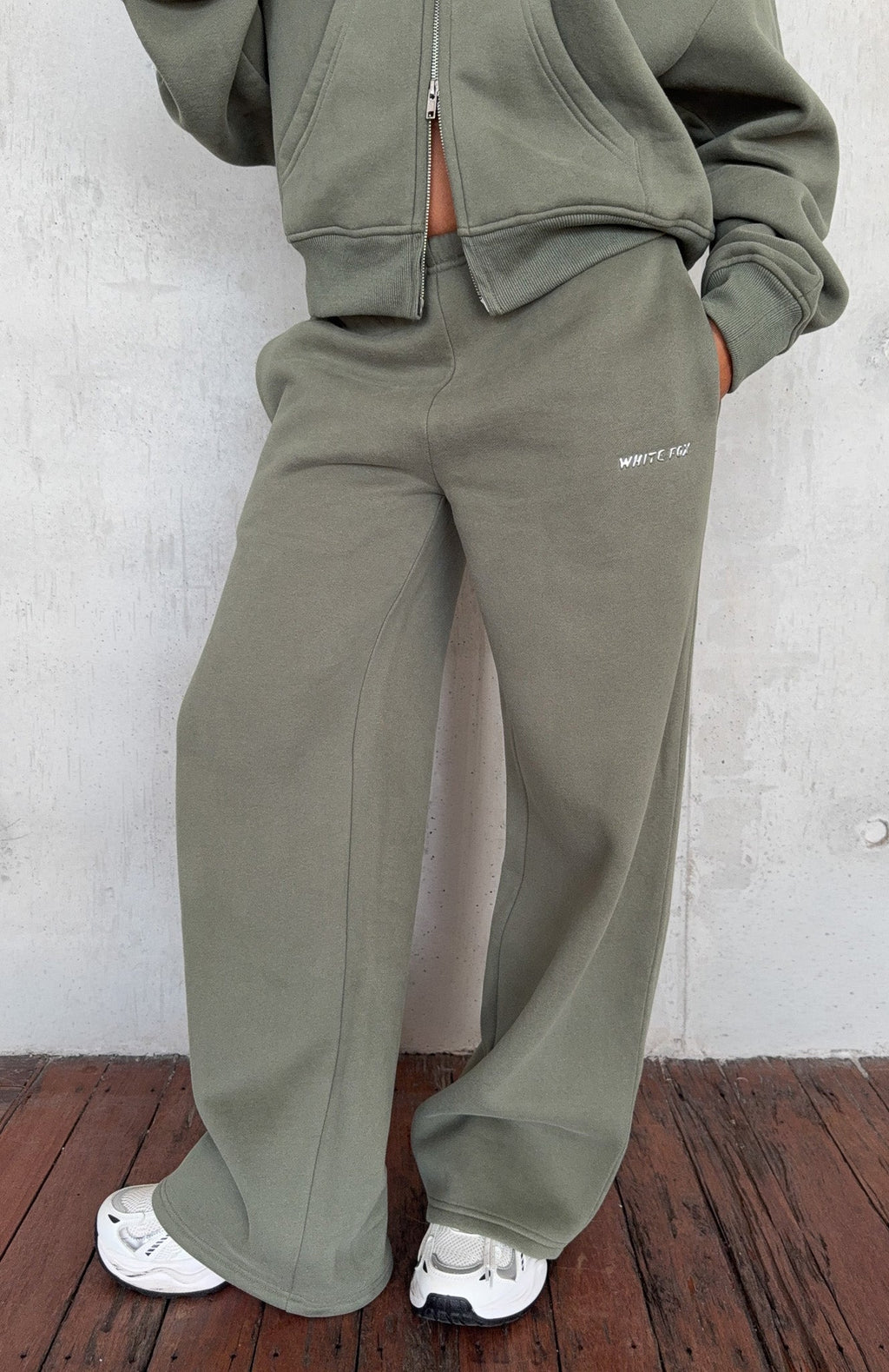 Trending Test Drive Wide Leg Sweatpants Khaki