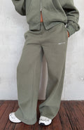 Trending Test Drive Wide Leg Sweatpants Khaki