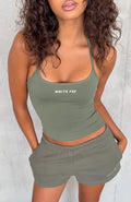 Trending Test Drive Halter Top Khaki