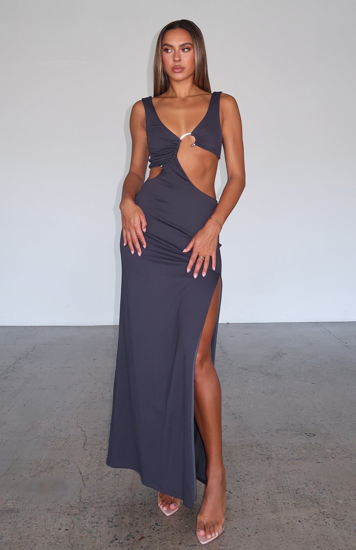 Trending It Feels Wrong Maxi Dress Steel