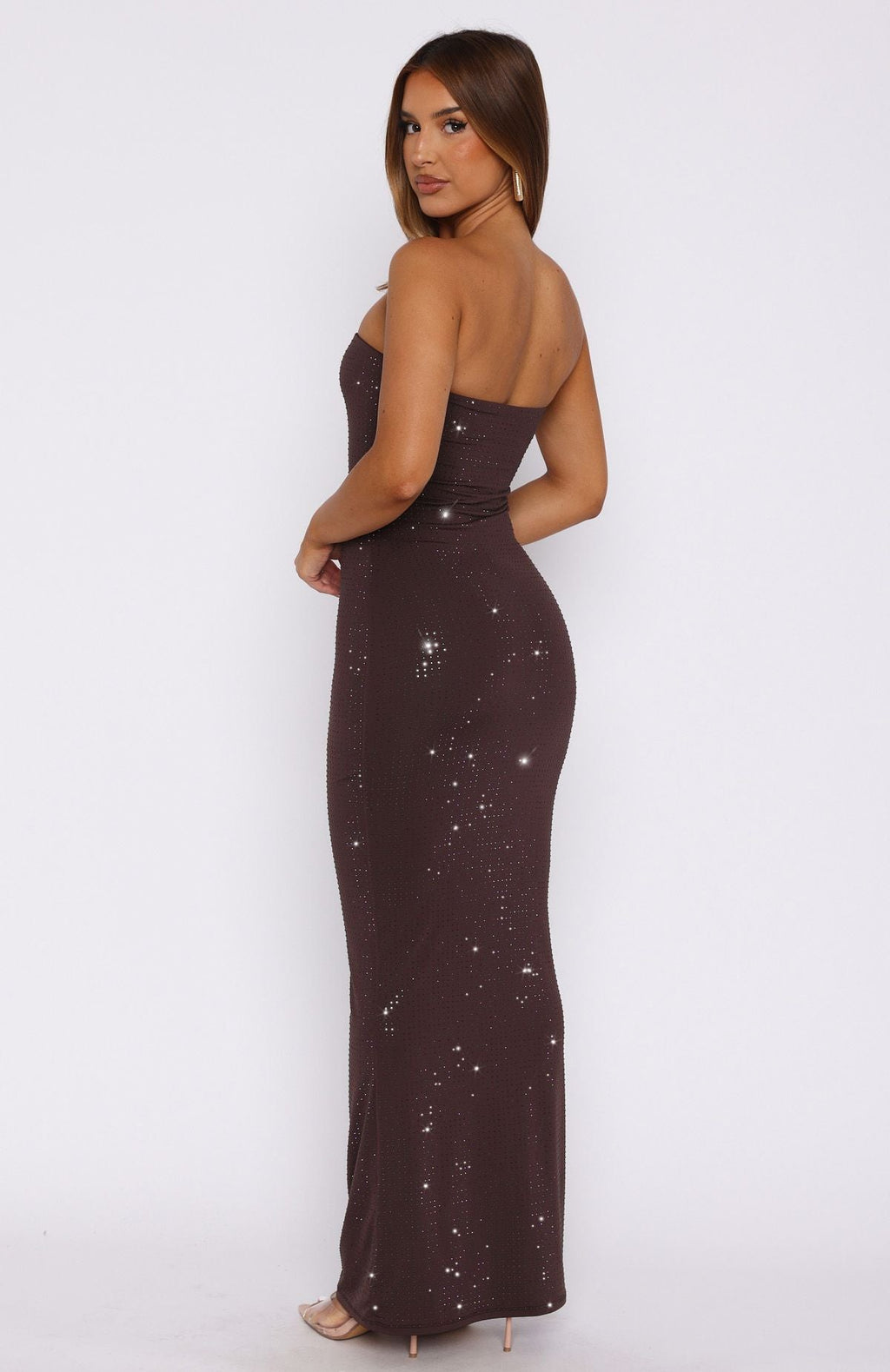 Trending Platinum Maxi Dress Chocolate