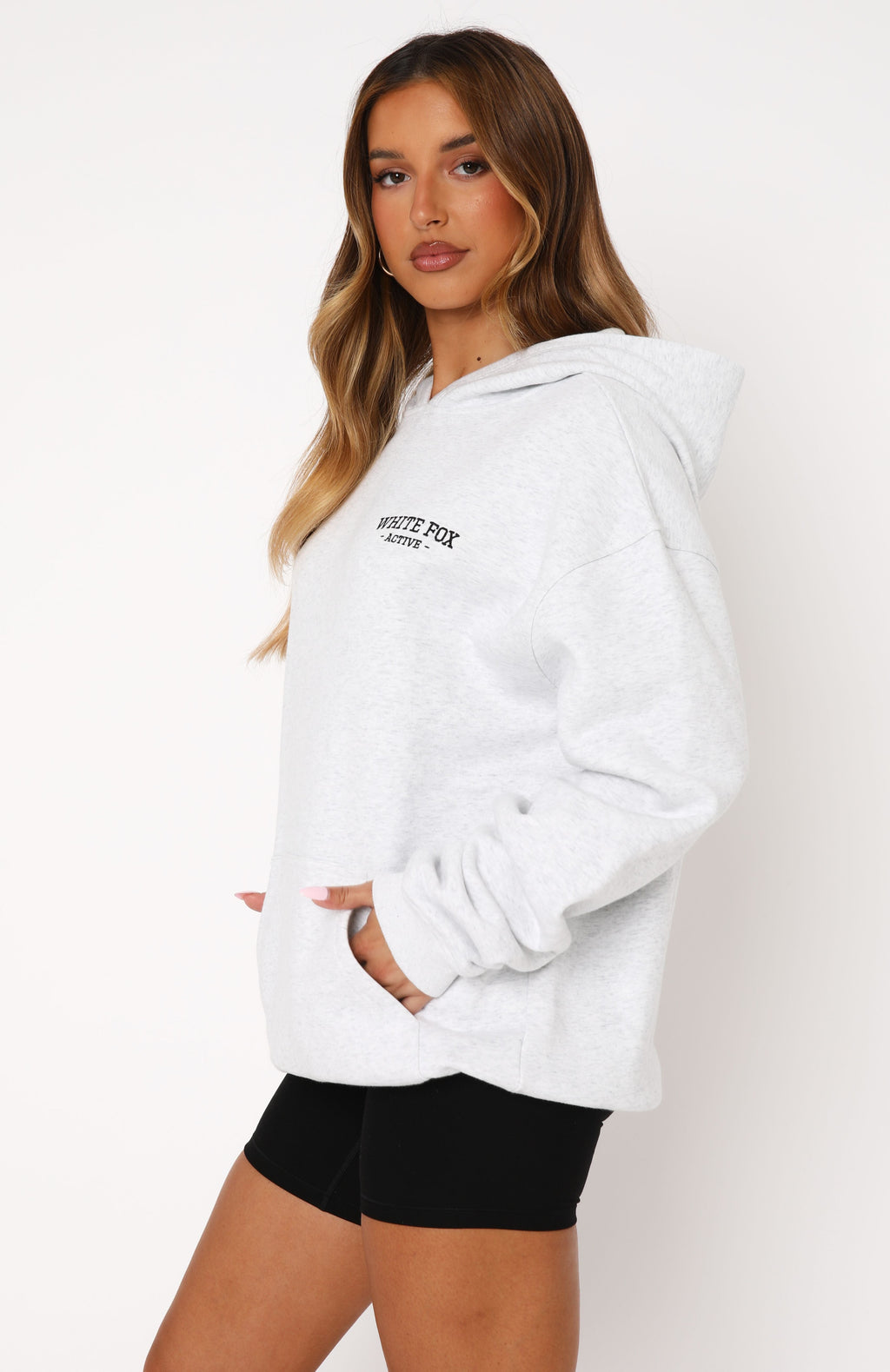 Trending Taking Sides Oversized Hoodie Grey Marle