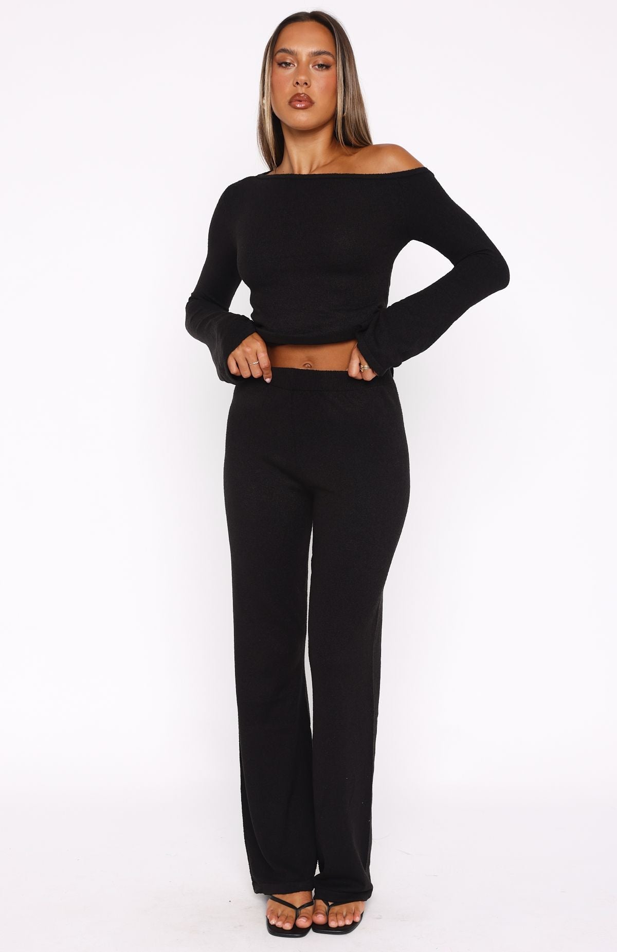 Trending Well Be Fine Knit Pants Black