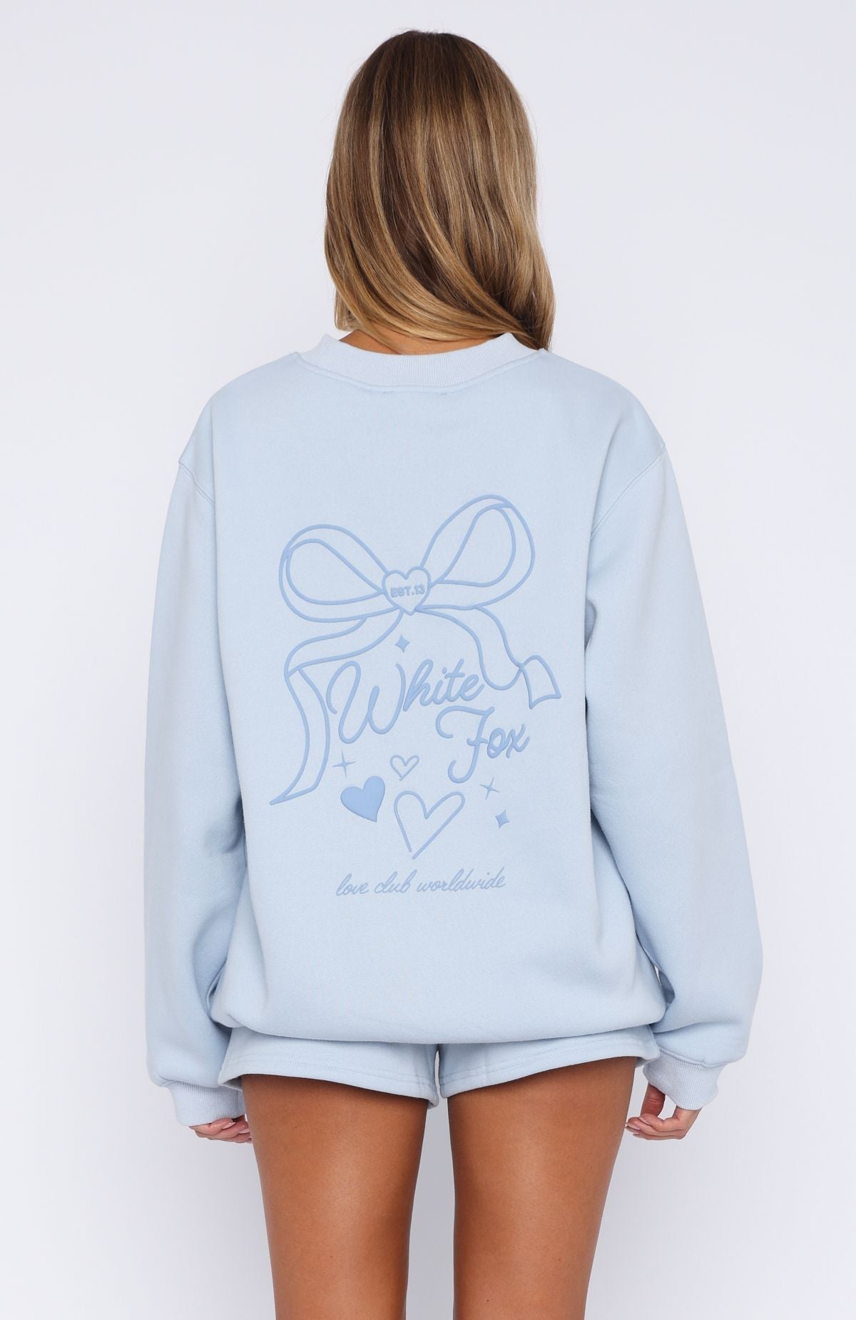 Trending Love You Forever Oversized Sweater Baby Blue