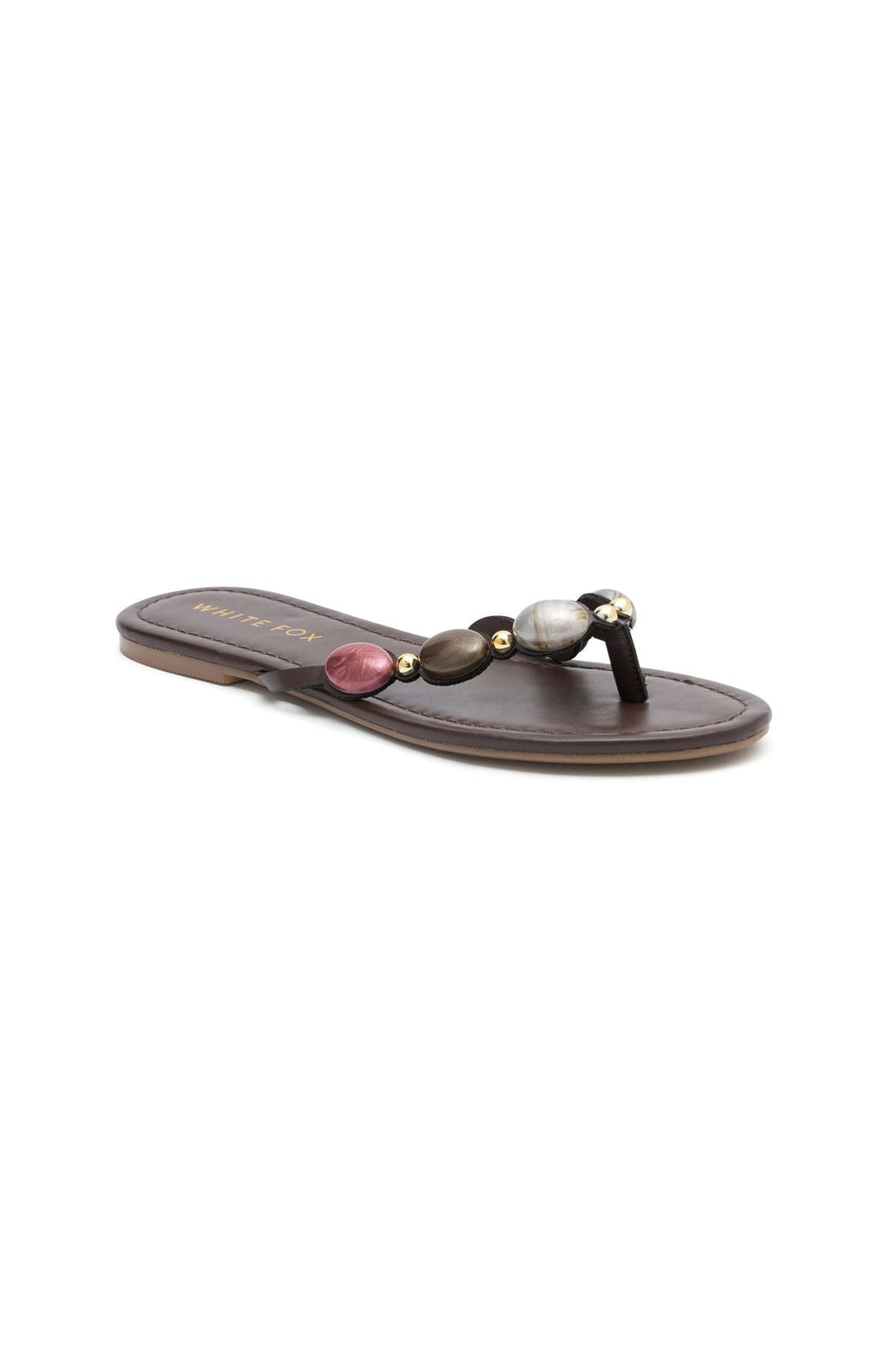 Trending Kira Beaded Thong Sandals Chocolate