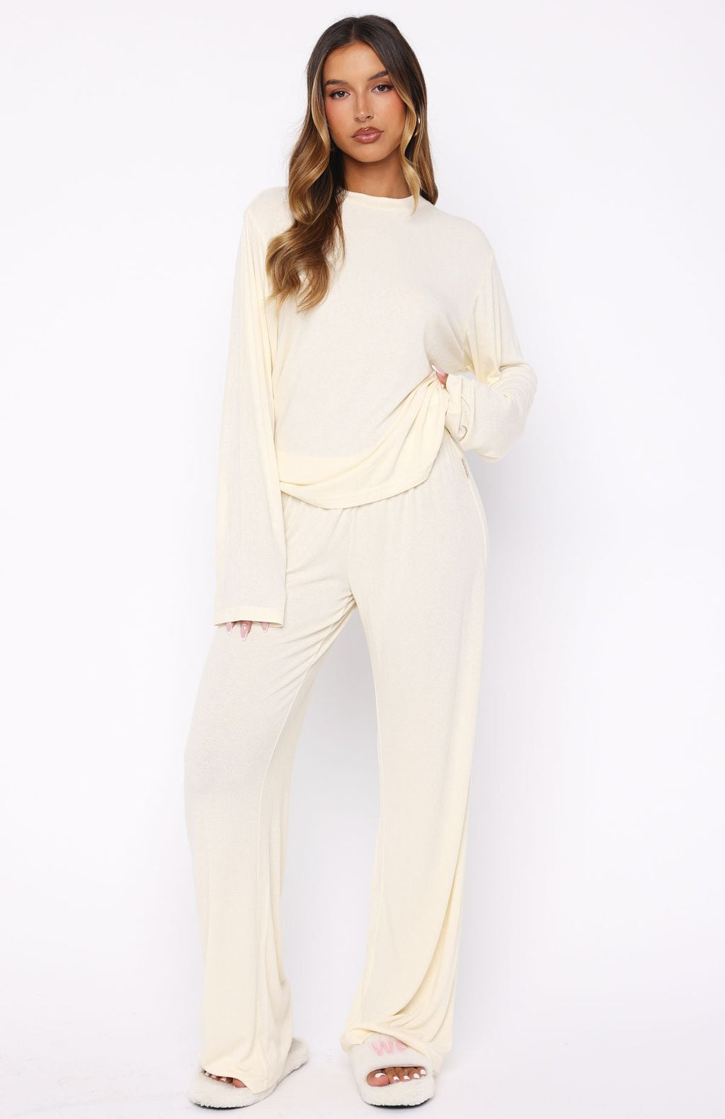 Trending Wish Upon A Star Pyjama Long Sleeve Top Off White