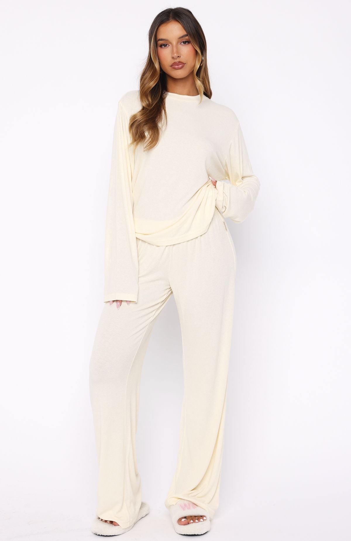 Trending Wish Upon A Star Pyjama Long Sleeve Top Off White