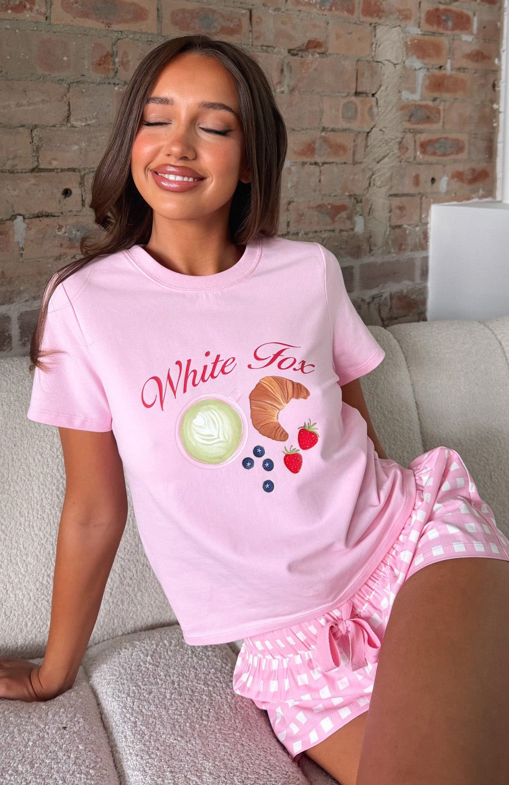 Trending Breakfast In Bed Pyjama Set Pink