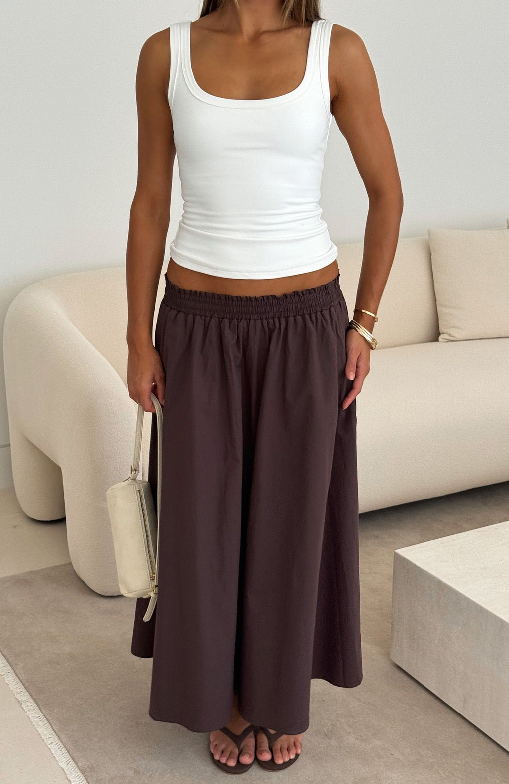Trending Lost In Your Love Maxi Skirt Chocolate