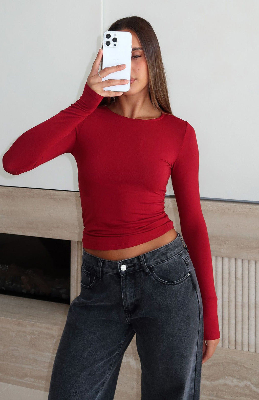 Trending Only For Tonight Long Sleeve Top Wine