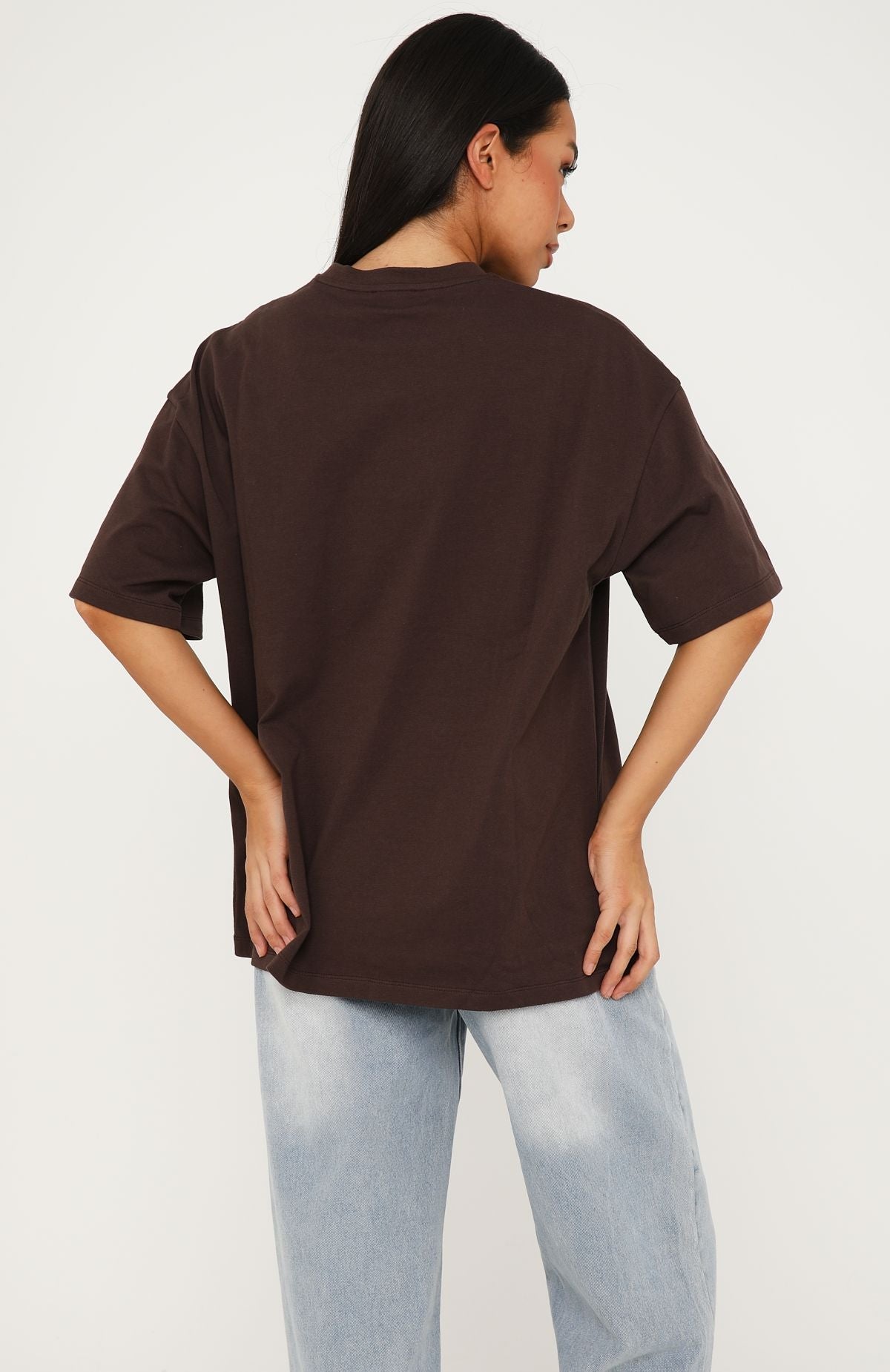 Trending No Matter What Happens Oversized Tee Chocolate