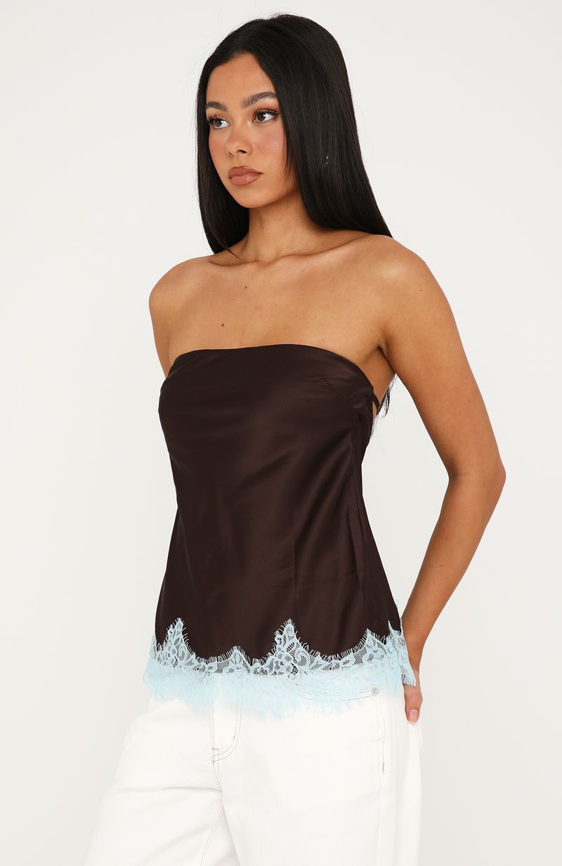 Trending Nothing Like It Strapless Top ChocolateBlue