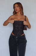 Trending Let It Go Strapless Bustier Midnight Leopard