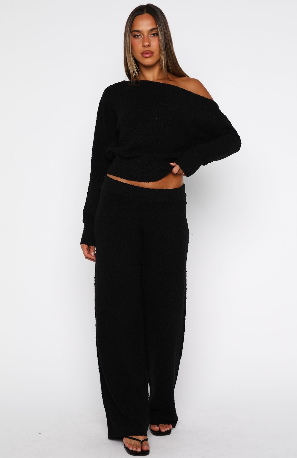 Trending Please Be Mine Knit Pants Black