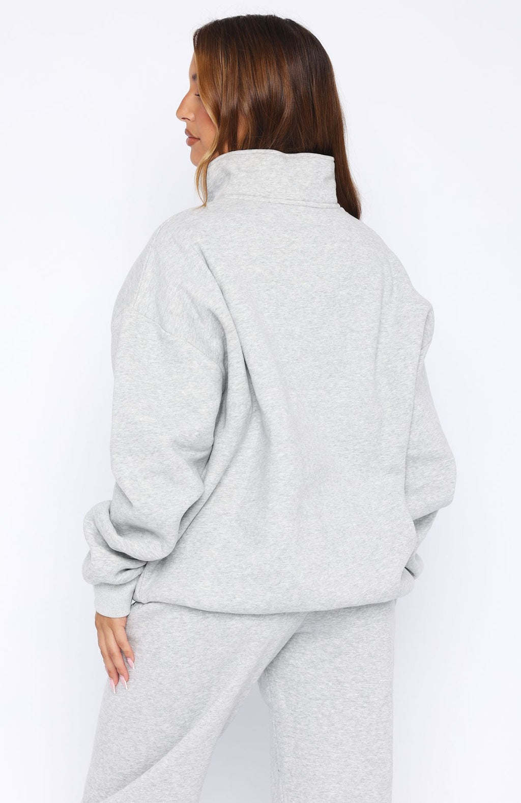 Trending Core Classic Zip Front Sweater Dark Grey Marle