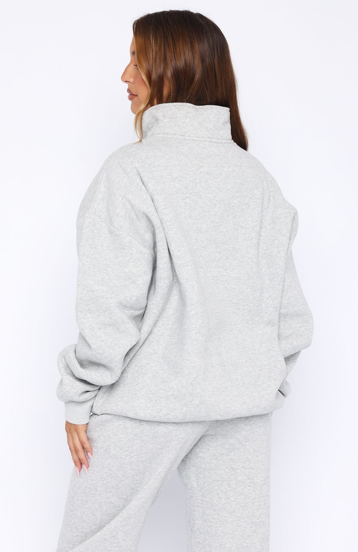 Trending Core Classic Zip Front Sweater Dark Grey Marle