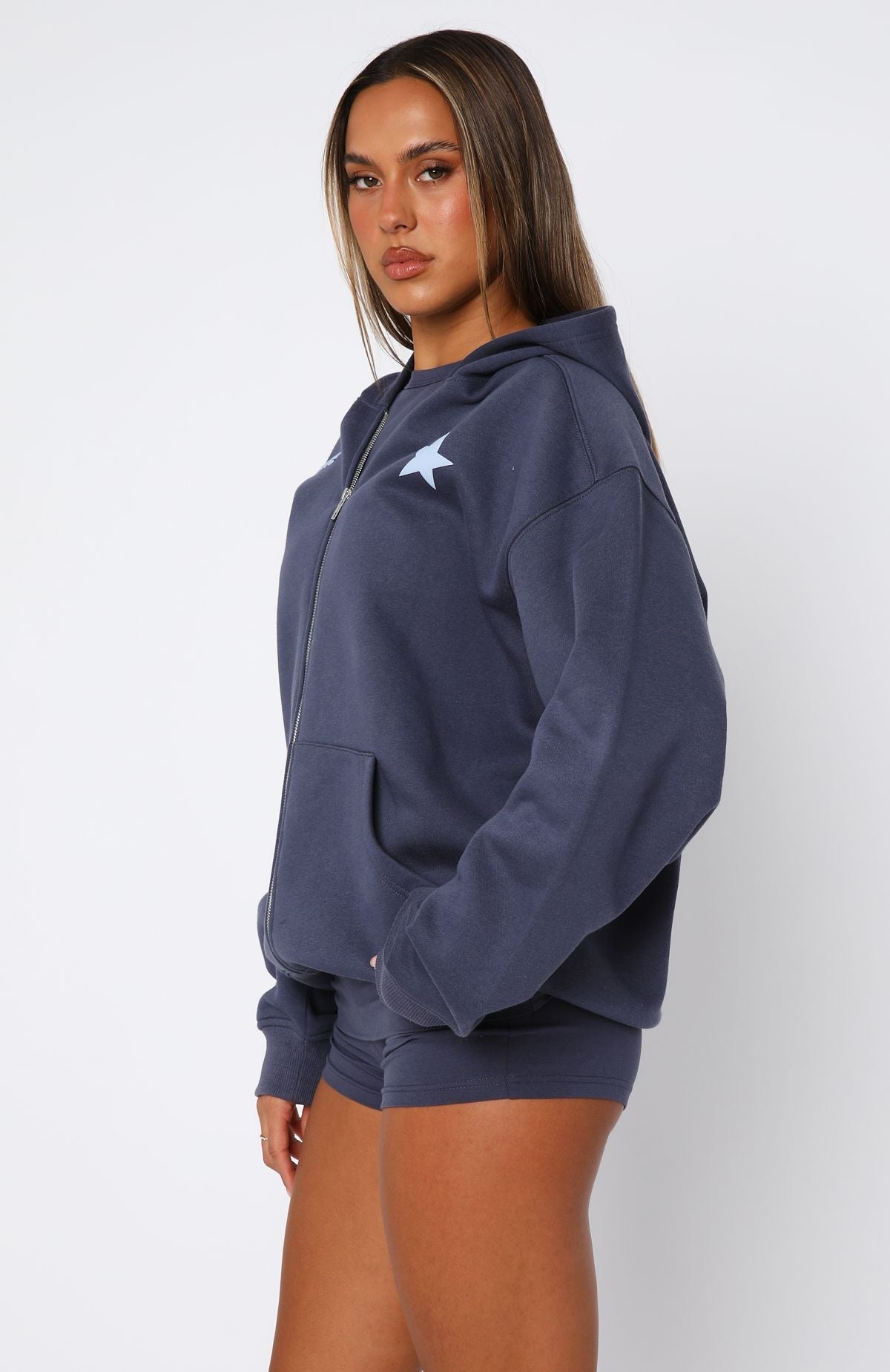 Trending From The Archives Charli Zip Front Hoodie Navy