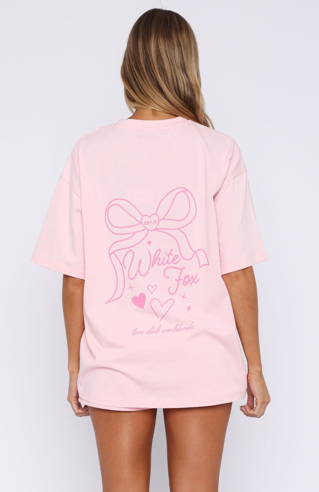 Trending Love You Forever Oversized Tee Pink