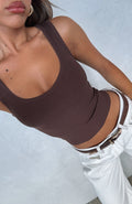 Trending Mad About Love Tank Top Chocolate