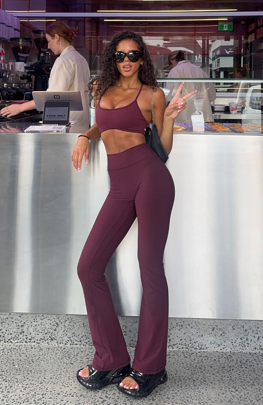 Trending Movement Flare Leggings Merlot