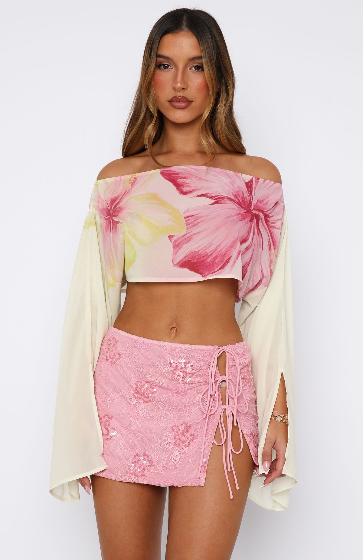 Trending Goddess You Sequin Mini Skirt Pink