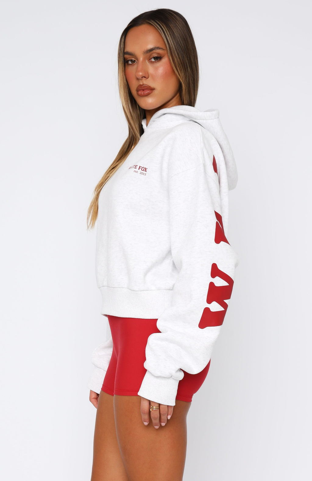 Trending Serving Up Cropped Hoodie Grey Marle