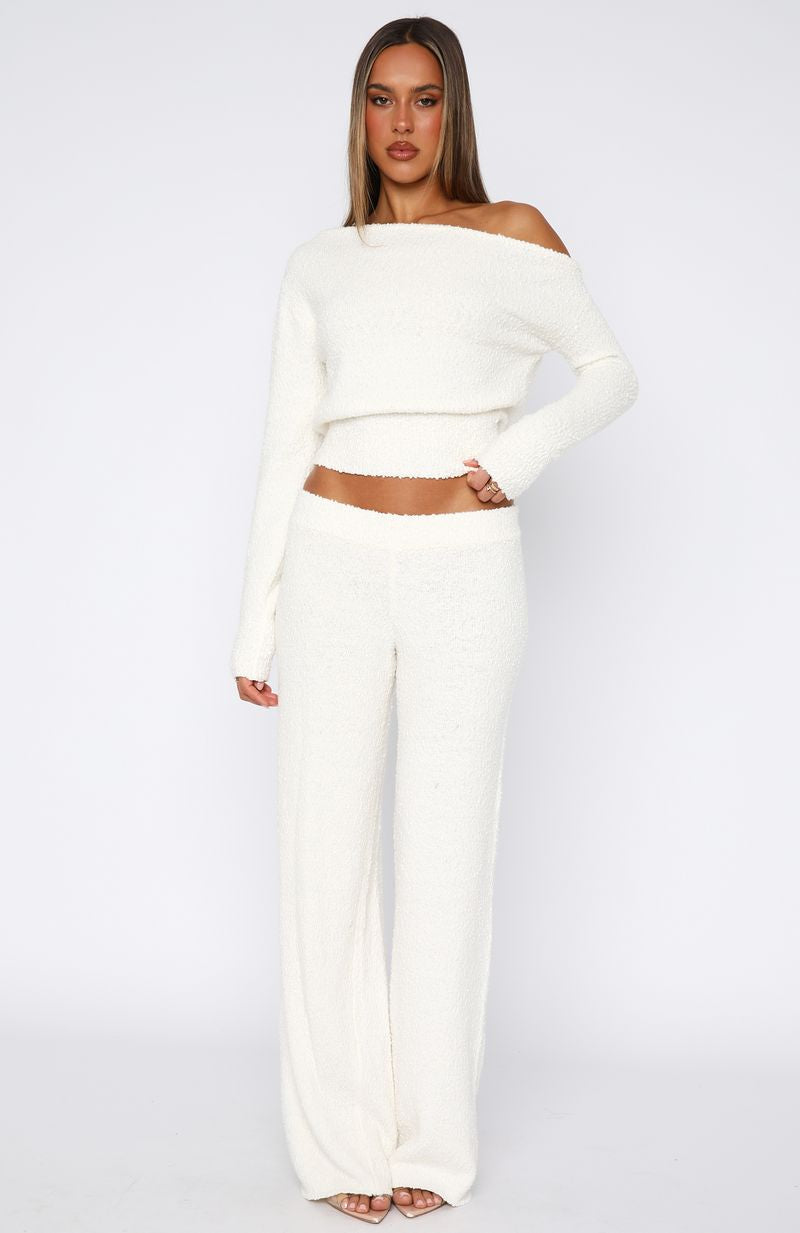 Trending Please Be Mine Knit Pants Off White