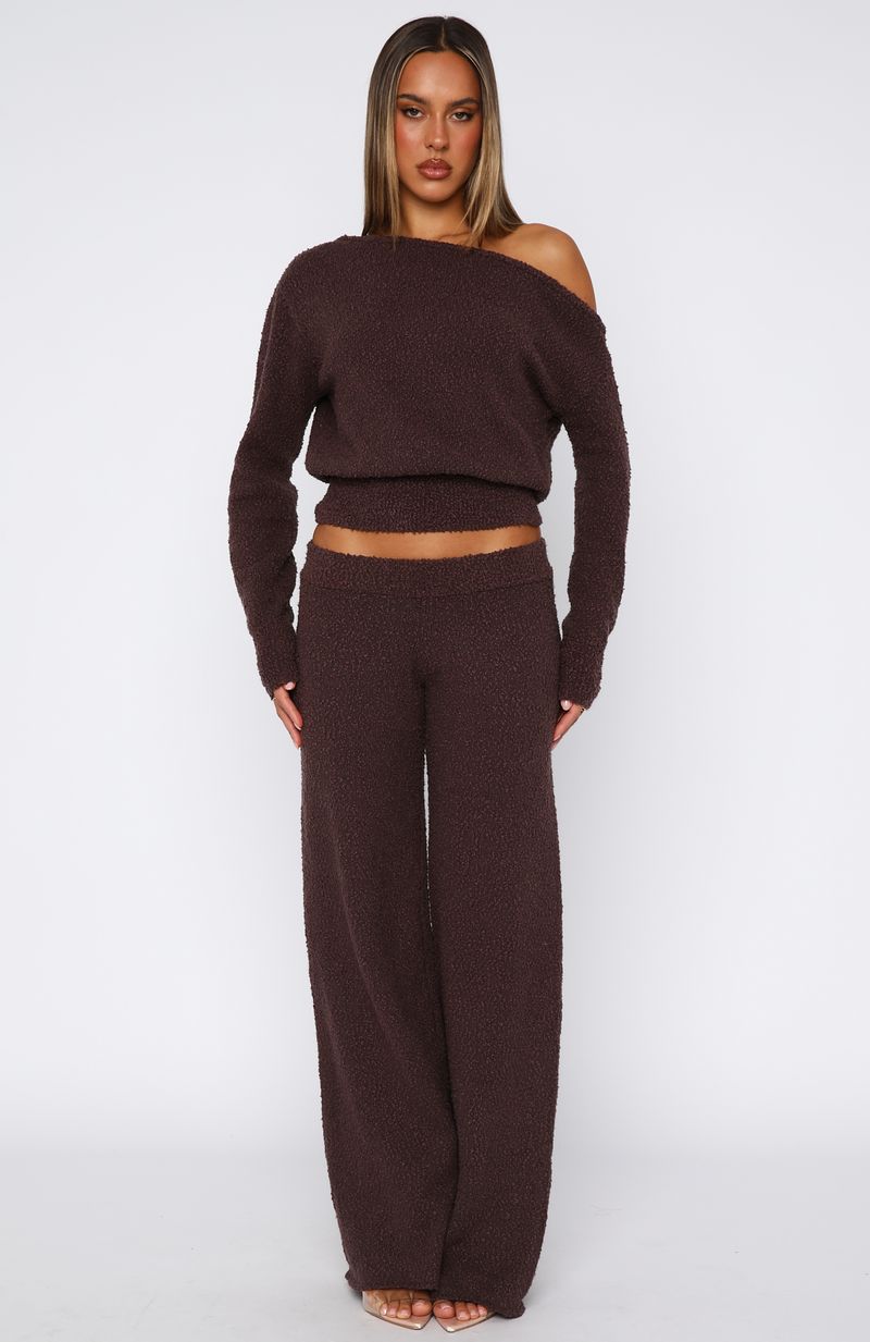 Trending Please Be Mine Knit Pants Chocolate