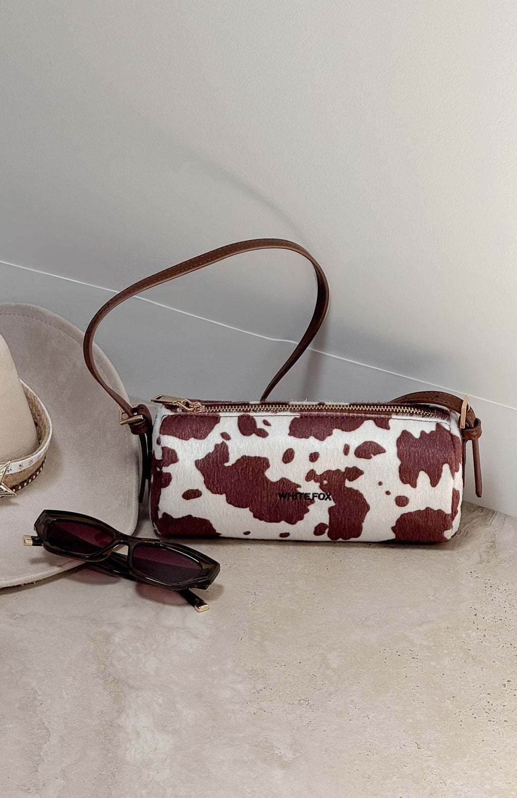 Trending Gannon Shoulder Bag Faux Cow Hide
