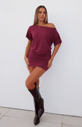 Trending My Own Hero Mini Dress Plum