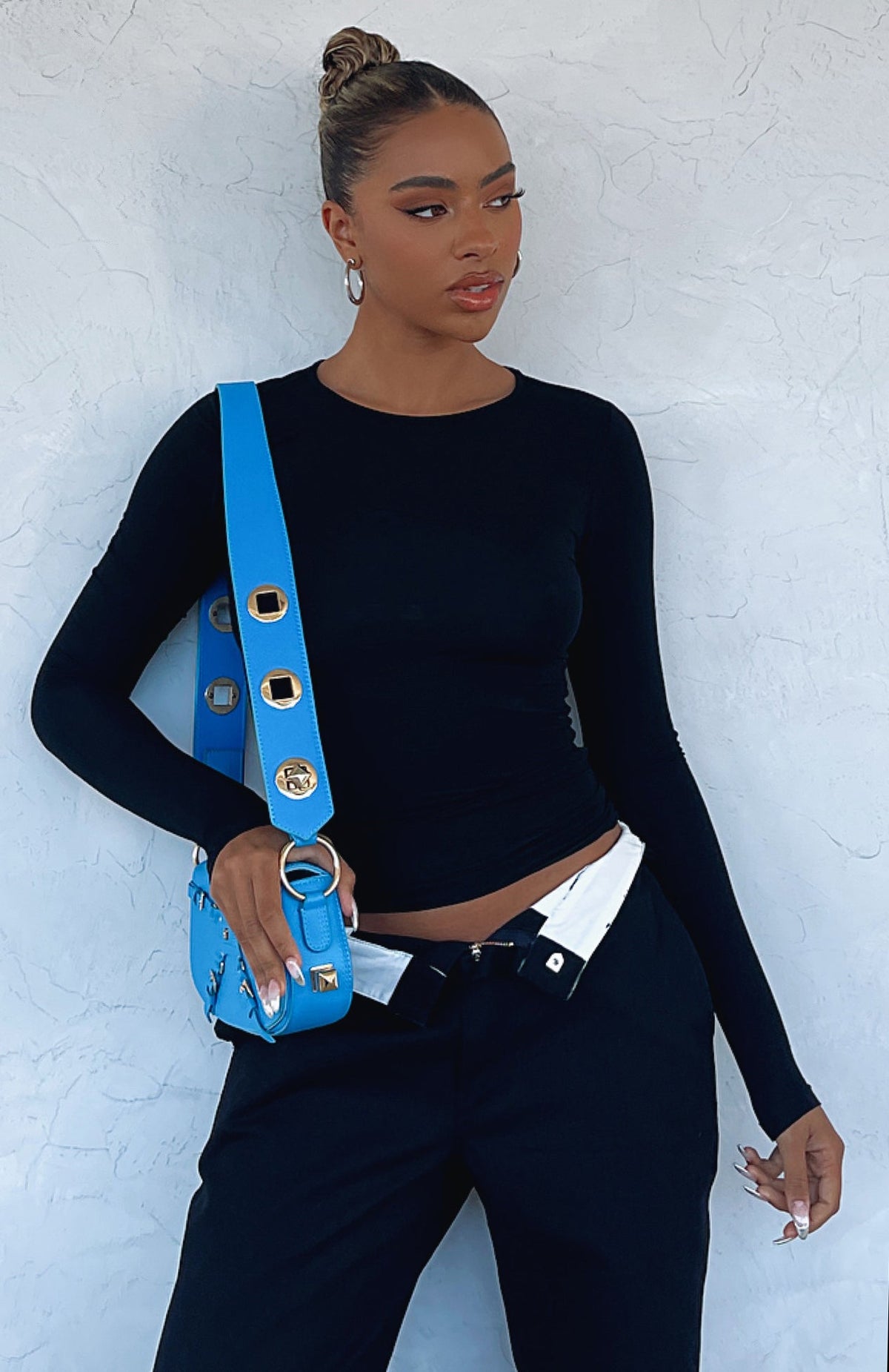 Trending Only For Tonight Long Sleeve Top Black