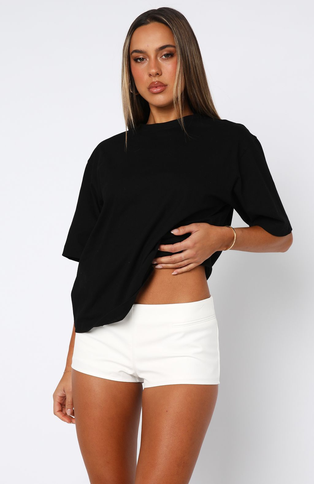 Trending Dont Save Her Low Rise Shorts White