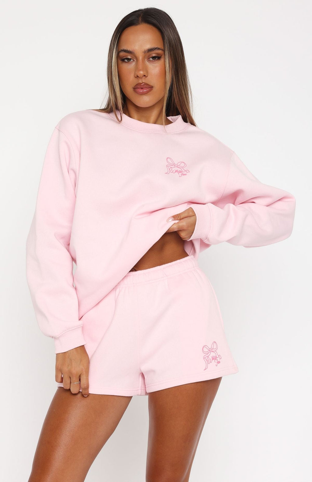 Trending Love You Forever Lounge Shorts Pink