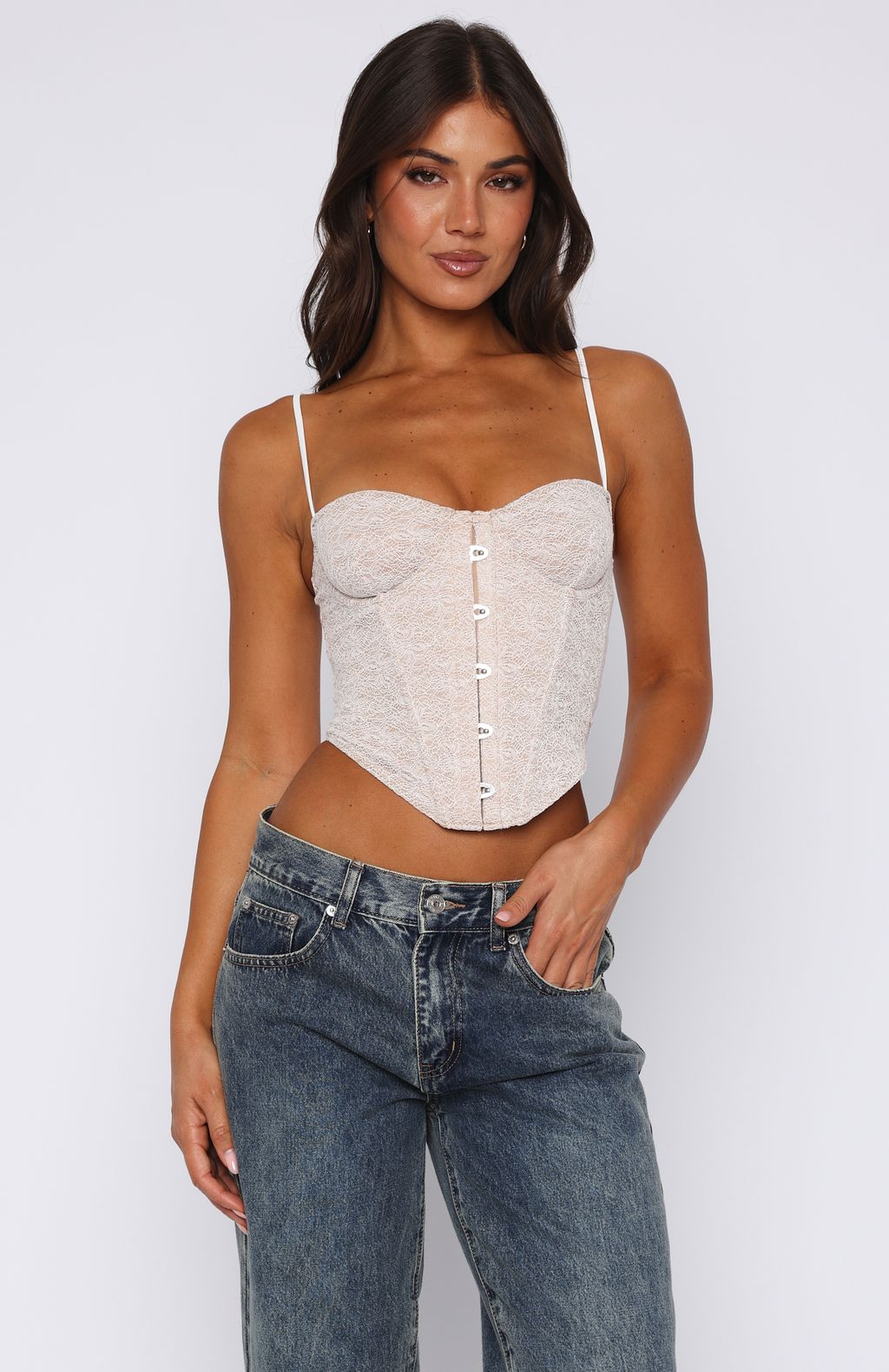 Trending Dont Get Greedy Bustier White