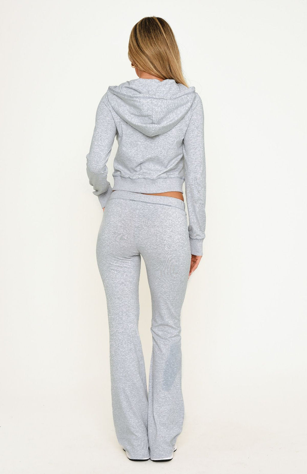 Trending Not Done Yet Flare Pants Grey Marle