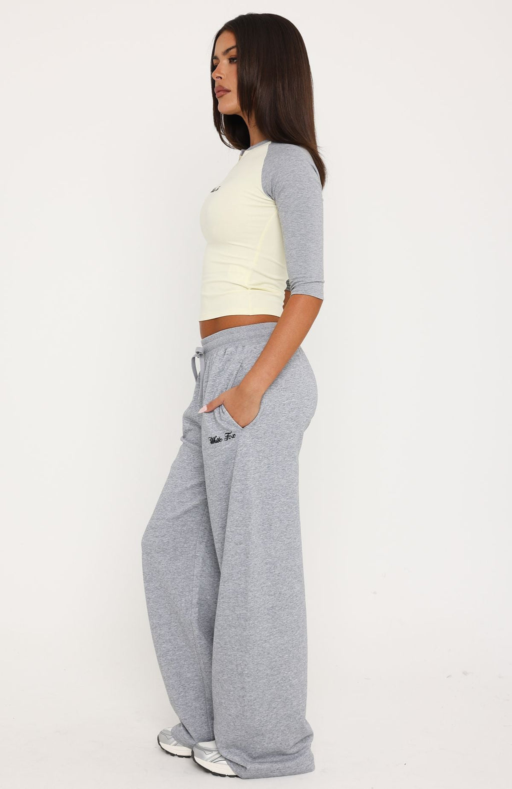 Trending Tatiana Wide Leg Sweapants Grey Marle