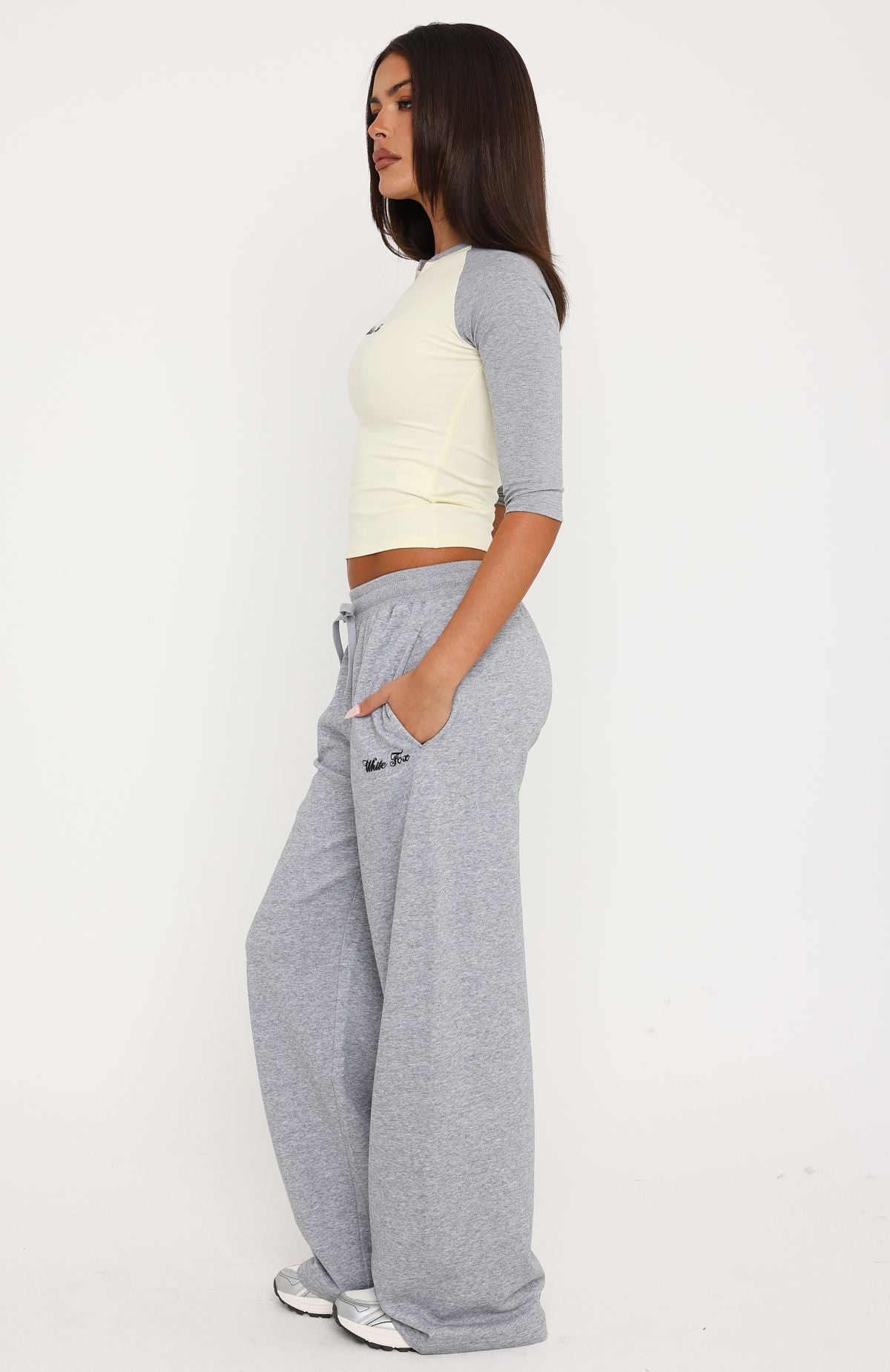 Trending Tatiana Wide Leg Sweapants Grey Marle