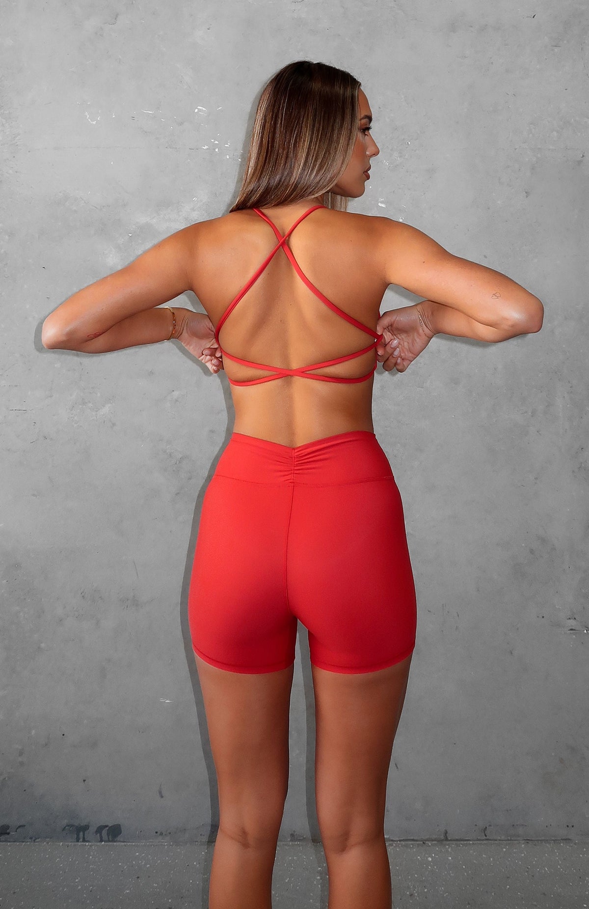 Trending Shes Healthy Sports Crop Cherry Red