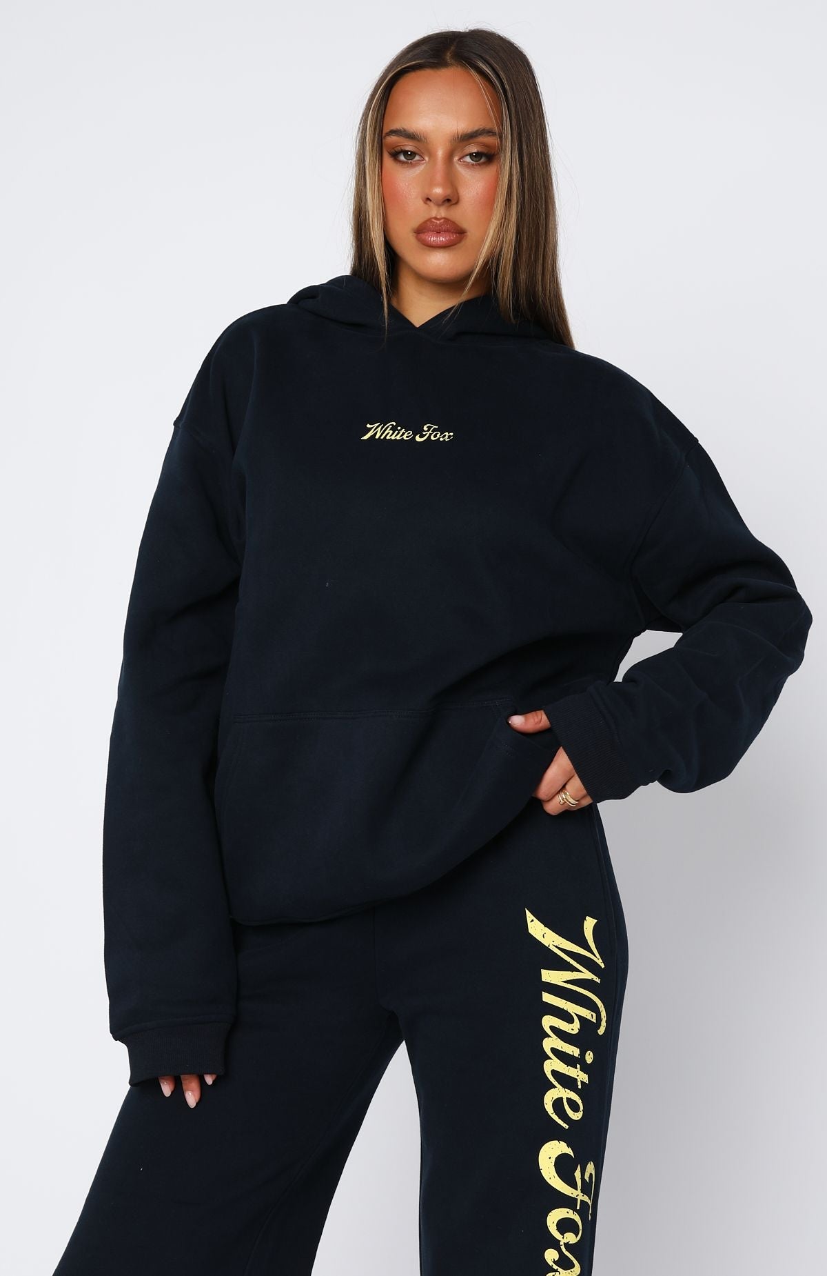 Trending The Good Life Back Graphic Oversized Hoodie Navy