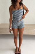 Trending Never A Good Time Shorts Grey Stripe