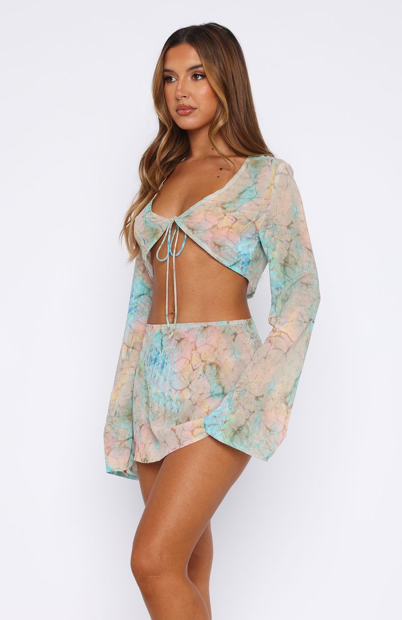 Trending Aura Wave Mini Skirt Seaside Mottle