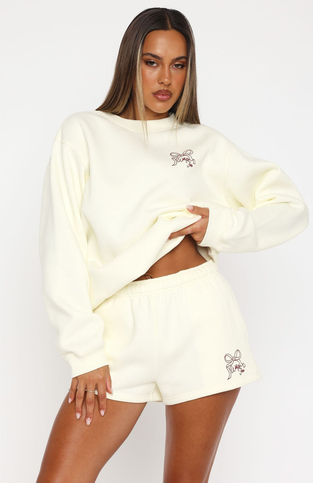 Trending Love You Forever Lounge Shorts Cream