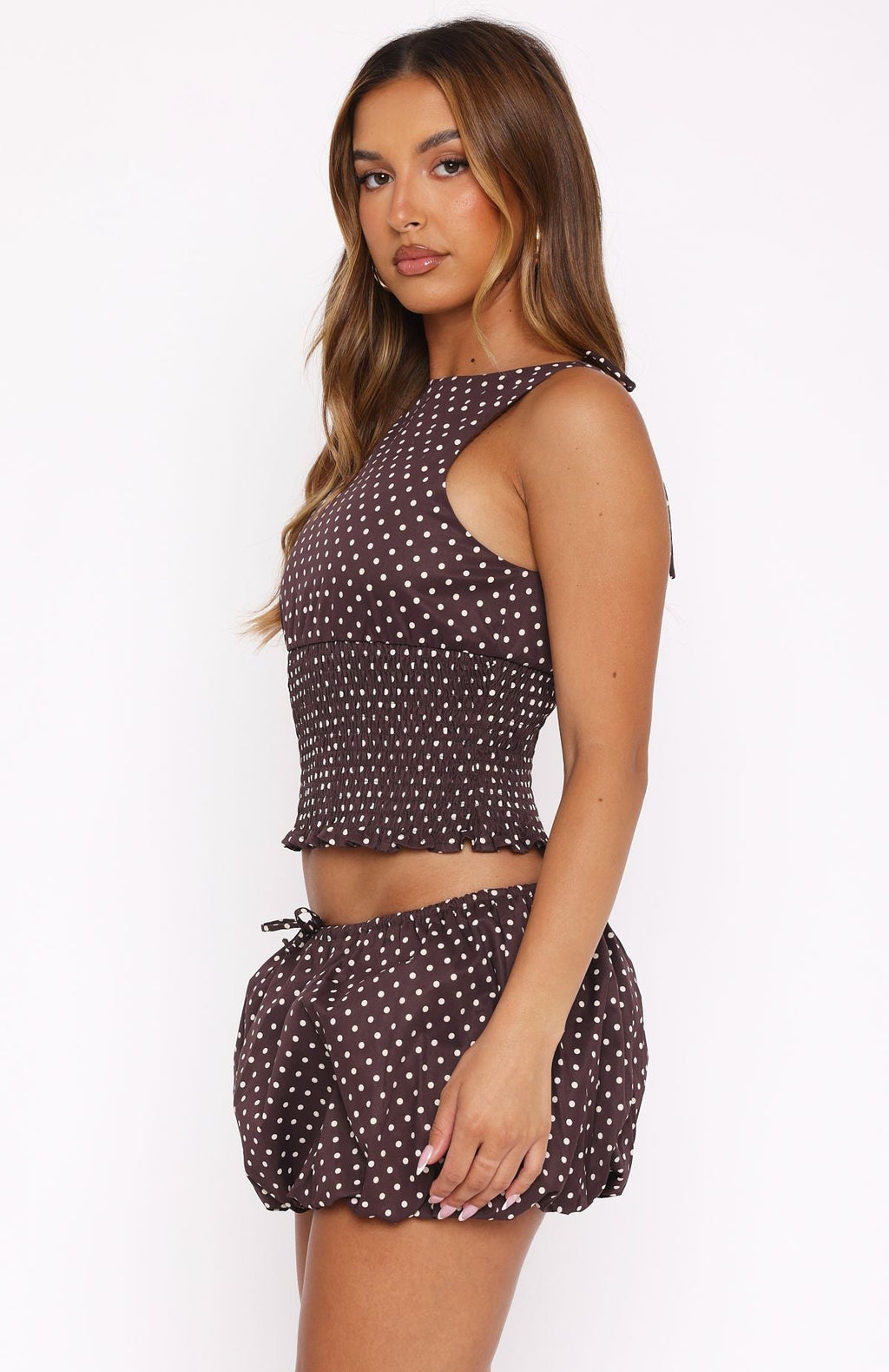 Trending Runaway Heart Top Chocolate Polka Dot