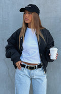 Trending Soft Love Bomber Jacket Black