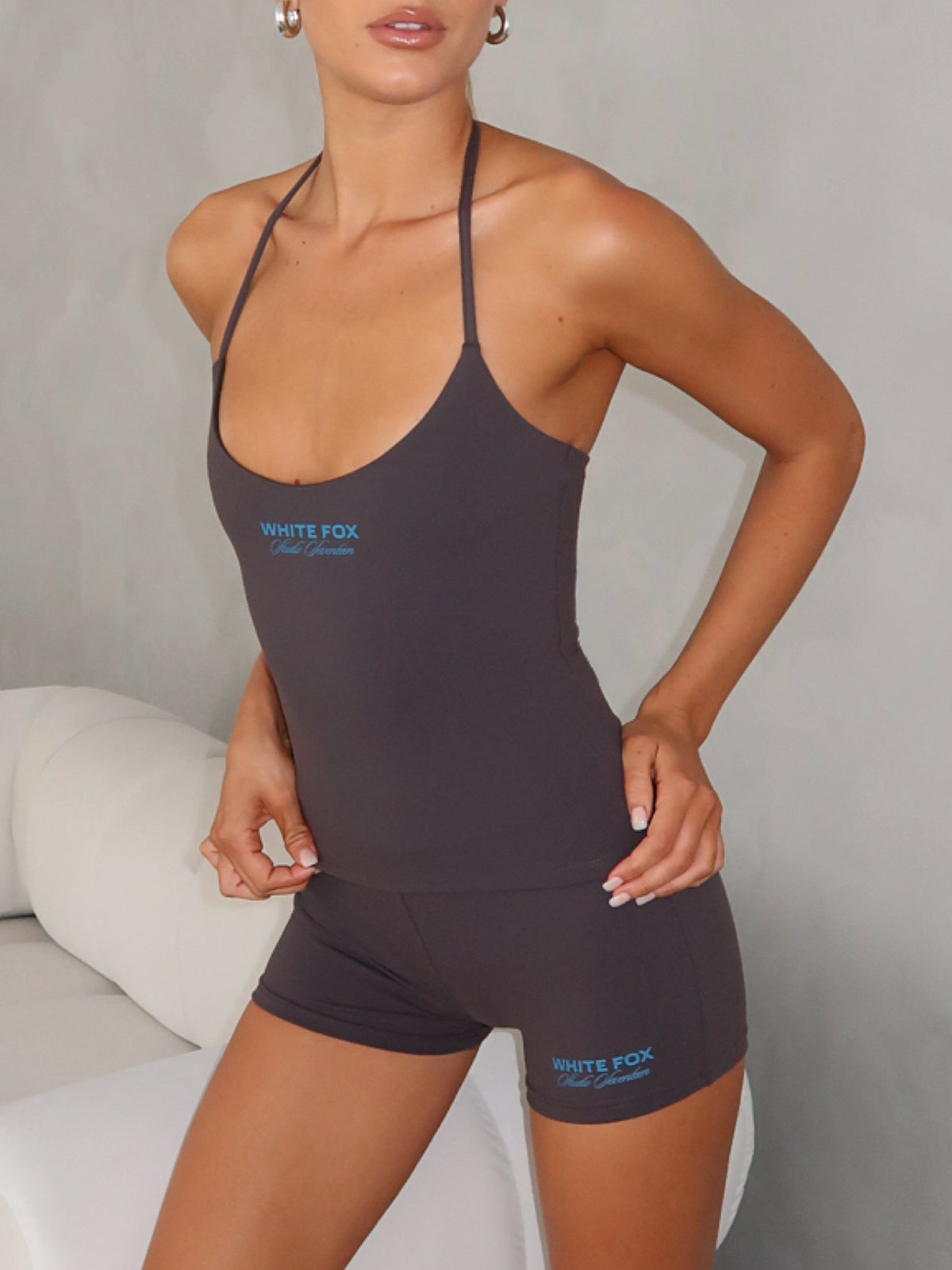 Trending Studio 17 Lila Halter Top Charcoal