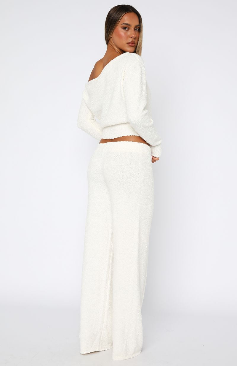 Trending Please Be Mine Knit Pants Off White