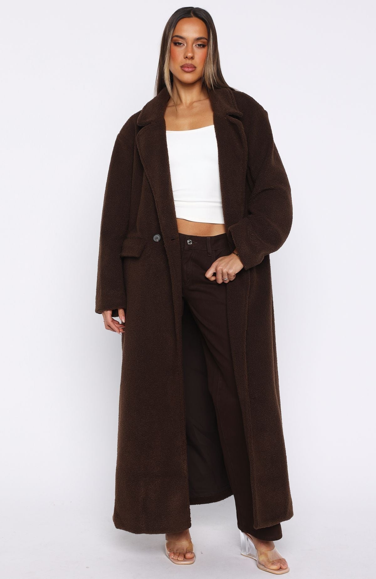 Trending Got To Go Teddy Coat Coffee