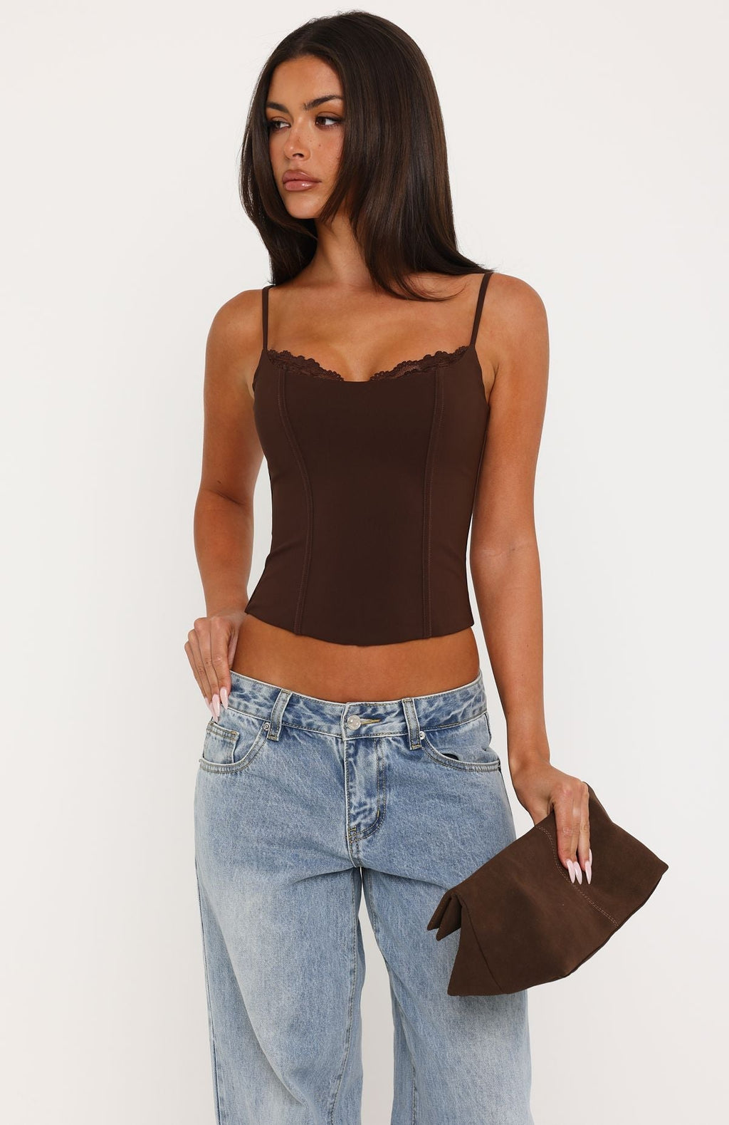 Trending Its A Love Story Bustier Chocolate