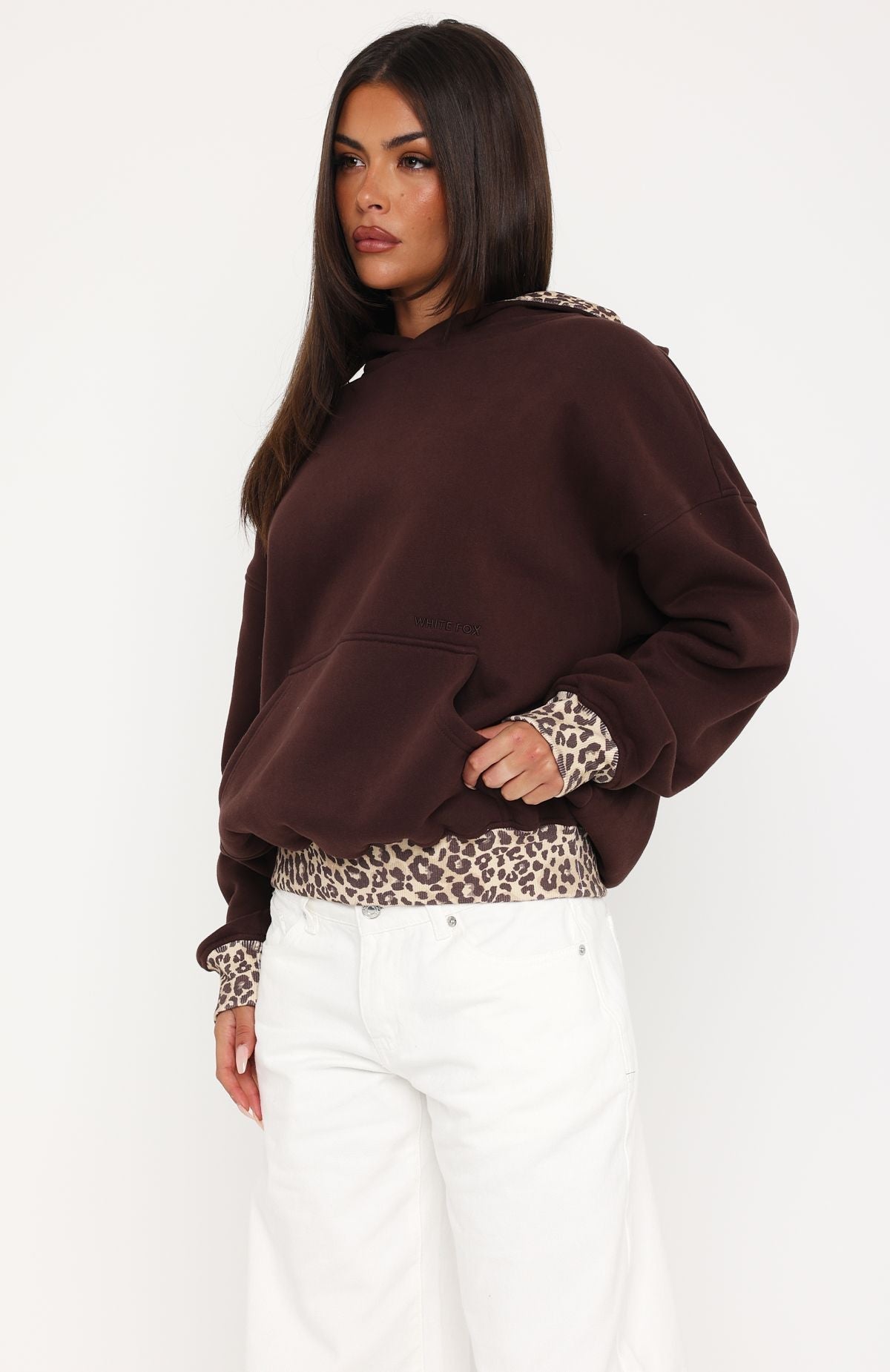 Trending Wild Thing Leopard Oversized Hoodie Chocolate